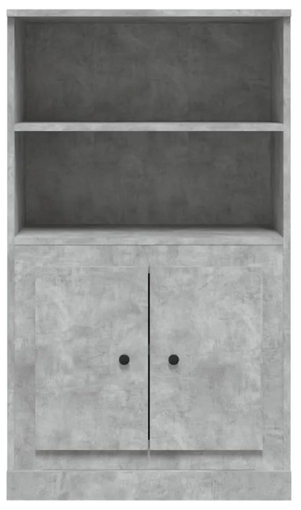 betonszürke szerelt fa magasszekrény 60x35,5x103,5 cm