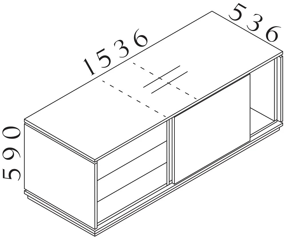 Alkotó konténer 153,6 x 53,6 cm, 3 modulos, tolóajtós, antracit / fehér