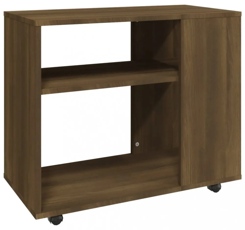 barna tölgy színű szerelt fa kisasztal 70 x 35 x 55 cm