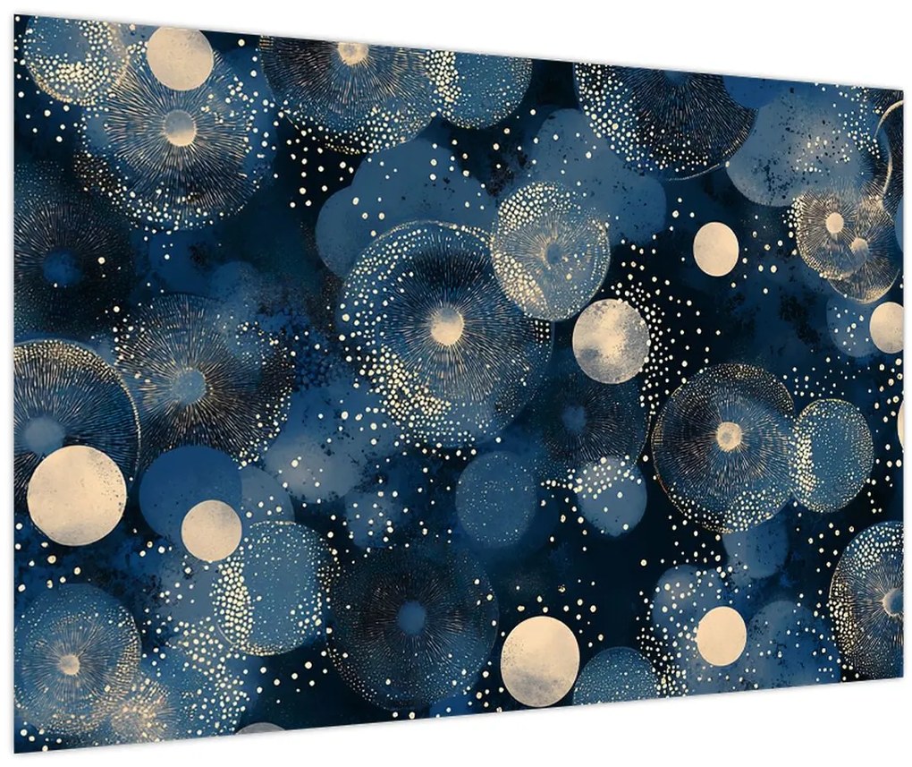 Kép - Kék-arany gyűrűk (90x60 cm)