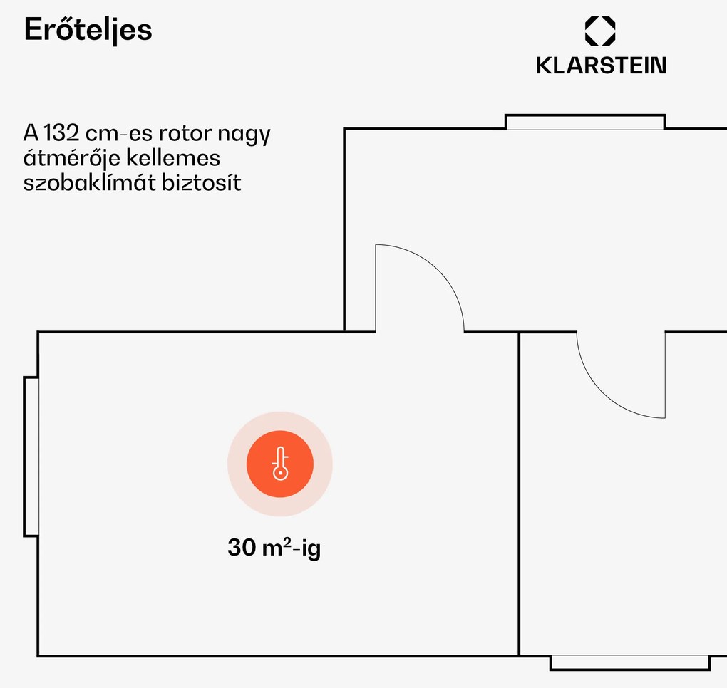 Klarstein Santa Elena 52", Ø 132 cm mennyezeti ventilátor, 9 060 m³/ó, valódi fa lapátok, 6 sebesség beállítás, távirányító