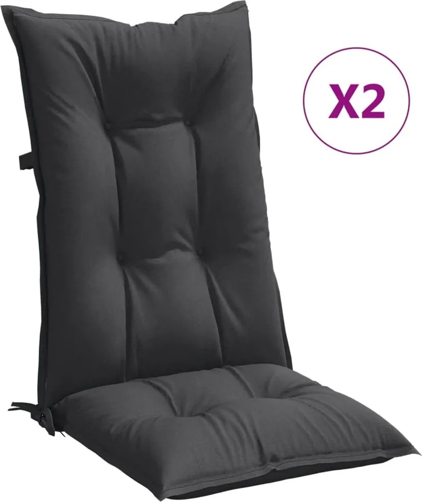 vidaXL 2 db antracit szövet magas háttámlájú székpárna 120x50x7 cm