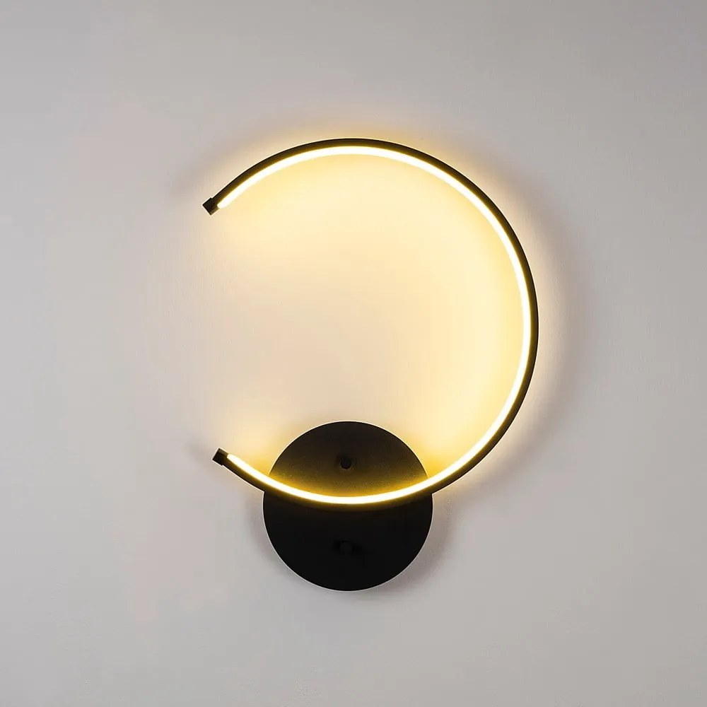 Fekete LED fali lámpa ø 10 cm Moon – Opviq lights