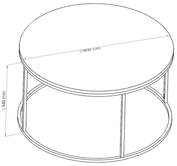 Kávésasztal STARTIS 80x45 cm fekete