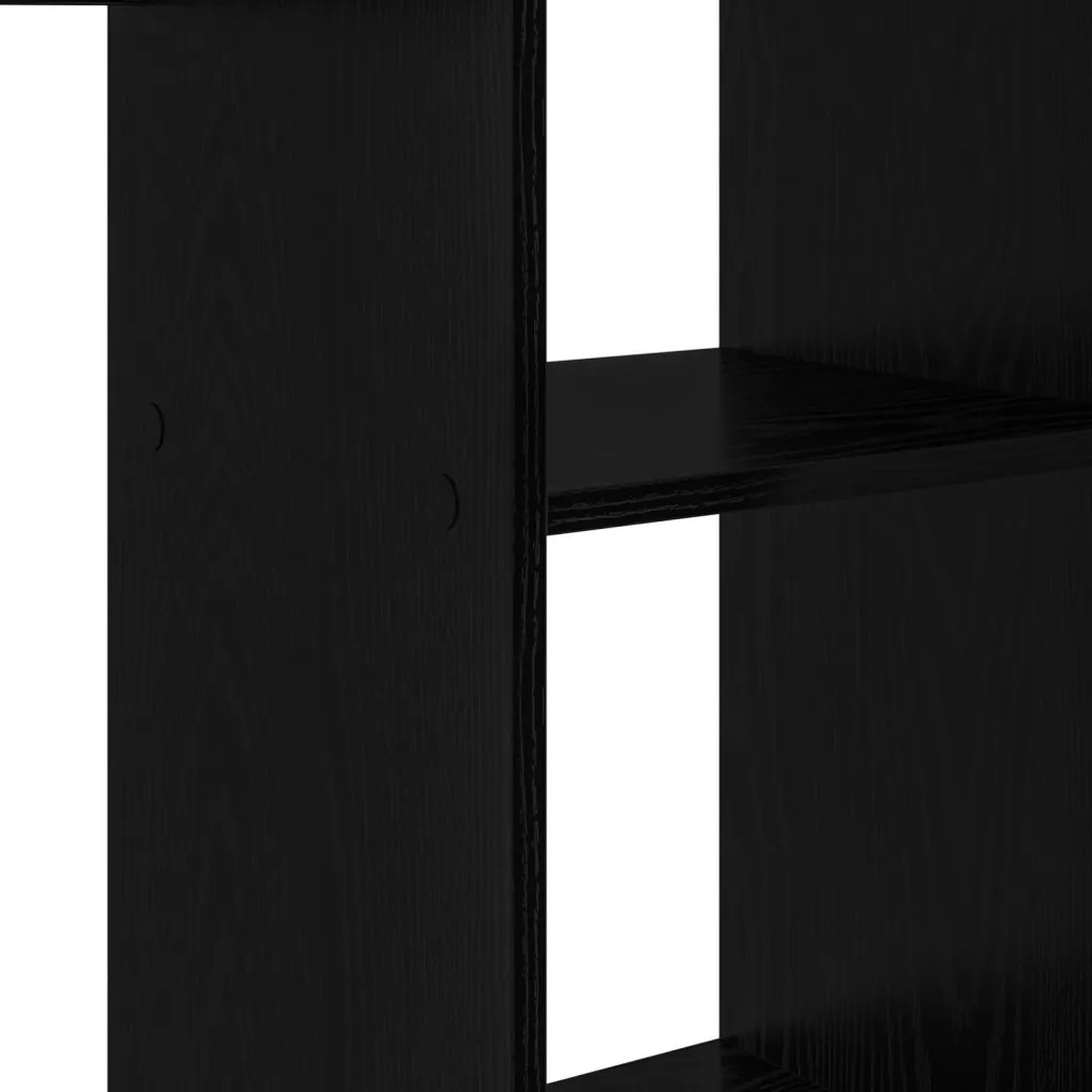 Asztal polcokkal Musta tammi 142 x 102 x 73 cm Faanyag