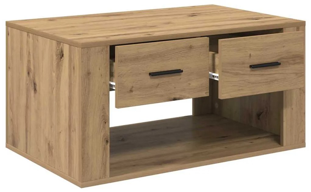 vidaXL Dohányzóasztal fiókkal Artisan tölgy 80 x 50 x 40 cm Faanyag