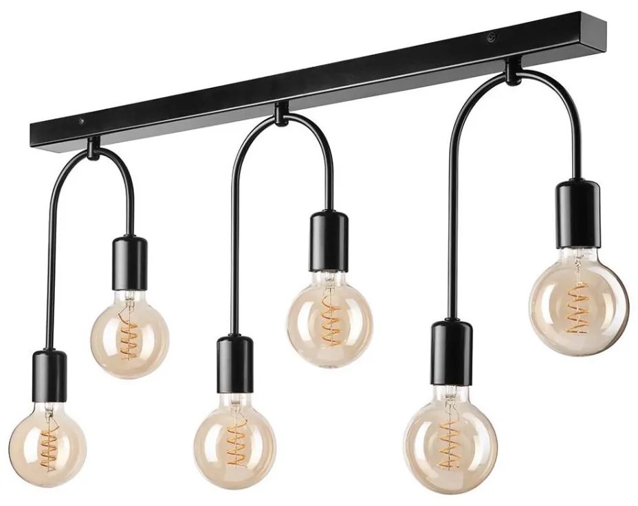 Mennyezeti lámpa JANO 6xE27/15W/230V fekete