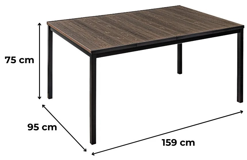 Amari 6+1 kerti bútor garnitúra szett dió-grafit