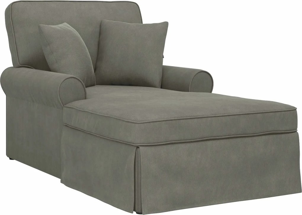 vidaXL Fotel Loungba Szoknyával 3 pcs Világosszürke Bársonyos szövet