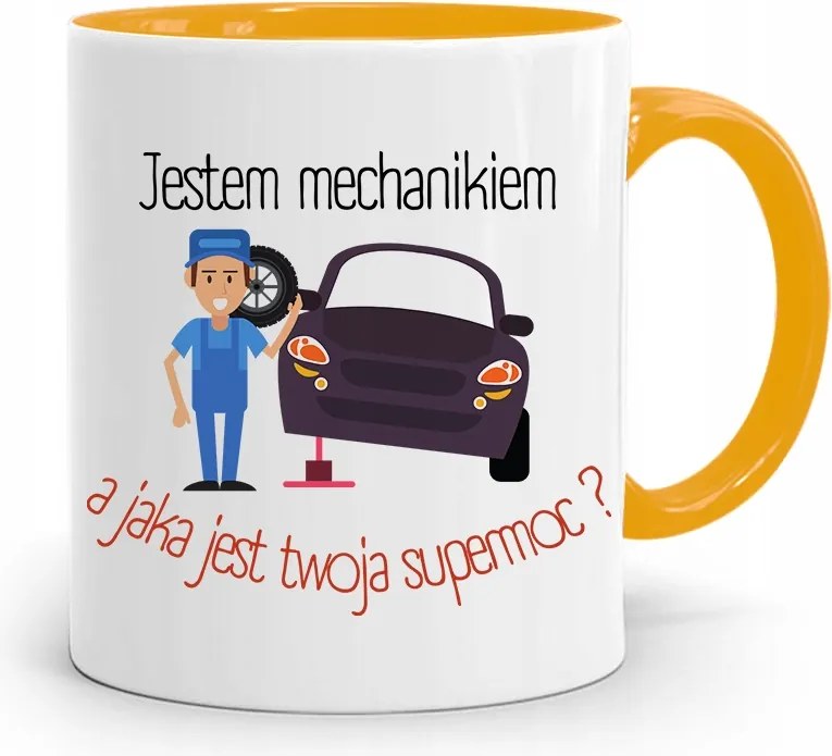 Sárga Bögre Ajándék Szerelő Vagyok Szerelő Nyomtatott Fényképpel