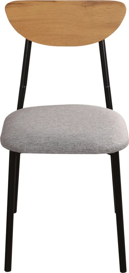 Étkezőgarnitúra 1+4, világos tölgy/szürke/fekete, MADIO