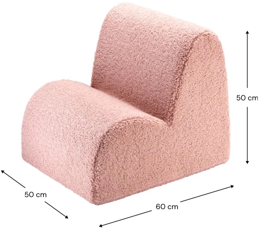 Rózsaszín buklé gyerek fotel Cloud – Wigiwama