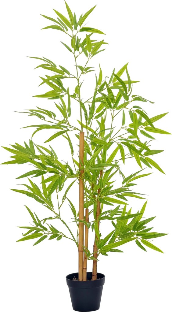 Outsunny Nagy Mesterséges Bambusz 120cm Műnövény, Műanyag Műnövény Cserépben, Műnövény Bambusz Mesterséges Mohával a Nappaliba, Hálószobába, Irodába,