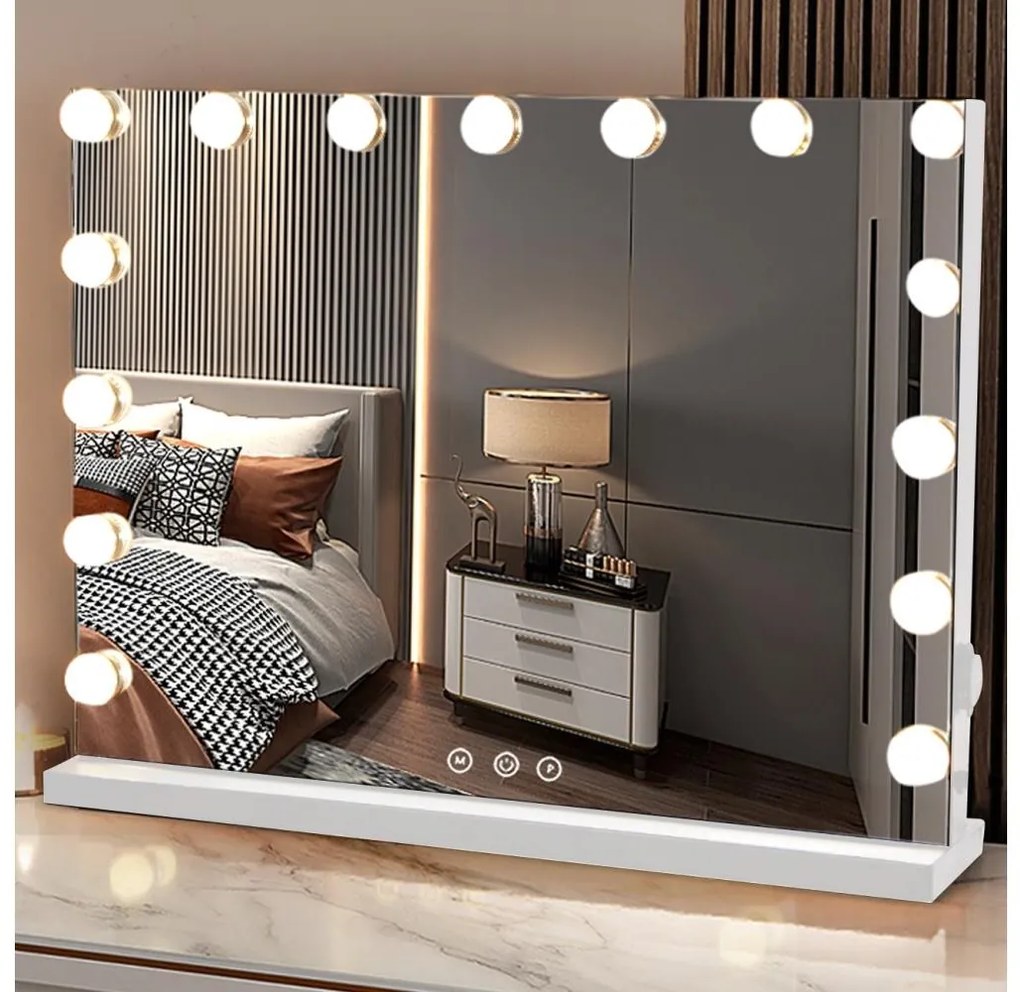 Brilagi - HOLLYWOOD LED smink tükör, állítható fény, 15W, 230V, 3000-6500K