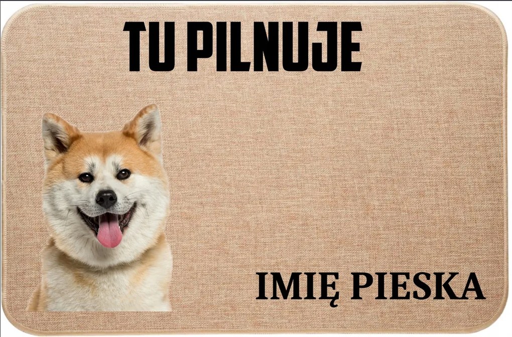 Lenvászon Lábtörlő Itt Őrzi Shiba Inu Kutyus Neve