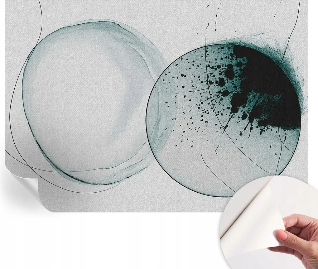 Öntapadós tapéta Divatos 3D fali ragasztóval Zöld körök 312x219 cm