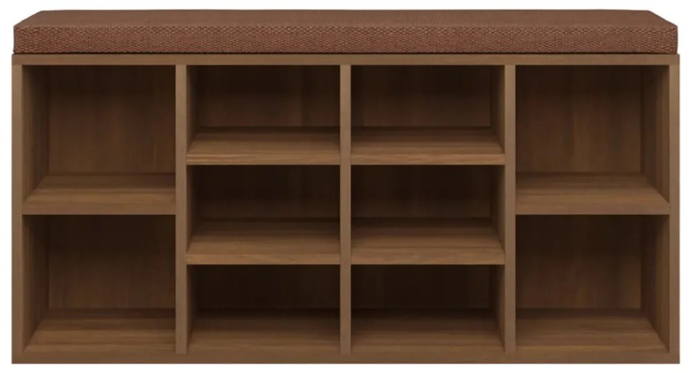barna tölgy szerelt fa cipőtároló pad 103x30x48 cm