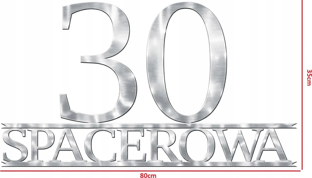 Címtábla számjegy rozsdamentes acél 80x35cm házszám utca Cnc lézer