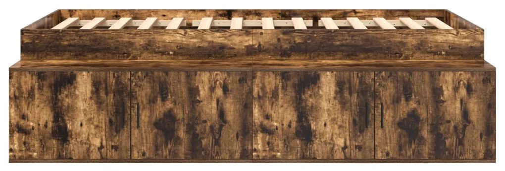 Ágykeret tárolóval tárolóval Füstölt tölgy 100 x 200 cm Faanyag