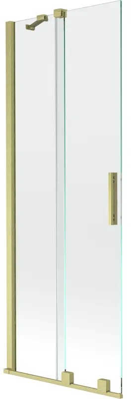 Mexen Velar, 2 szárnyas eltolható kádparaván 75 x 150 cm, 8mm átlátszó üveg, arany matt profil, 896-075-000-01-55