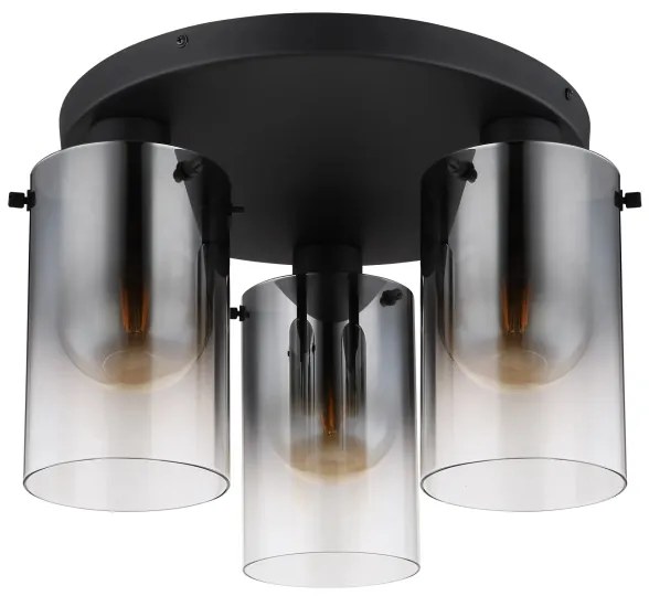 Globo 15907-3D - Felületre szerelhető csillár FLORENTINA 3xE27/40W/230V átm. 40,5 cm fekete