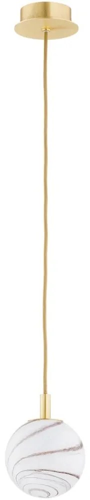 Argon 8450 - Csillár zsinóron ALMIROS 1xE14/7W/230V átm. 12 cm alabástrom arany