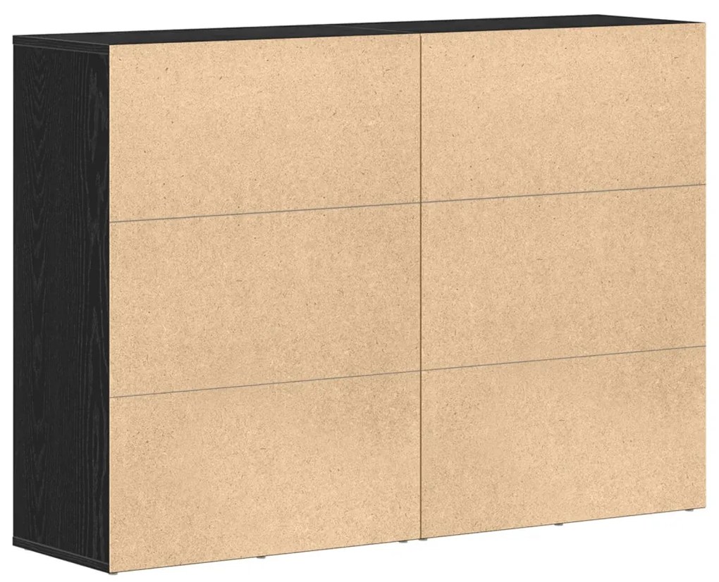 Oldalszekrények 2 db Fekete Tölgy 60x31x84 cm Műgyanta