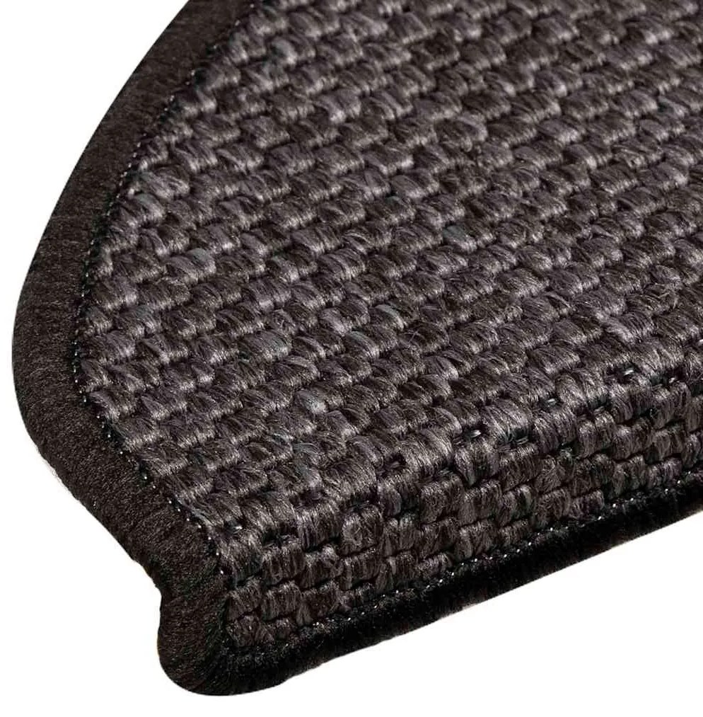 15 db szizál hatású antracitszürke lépcsőszőnyeg 65x21x4 cm