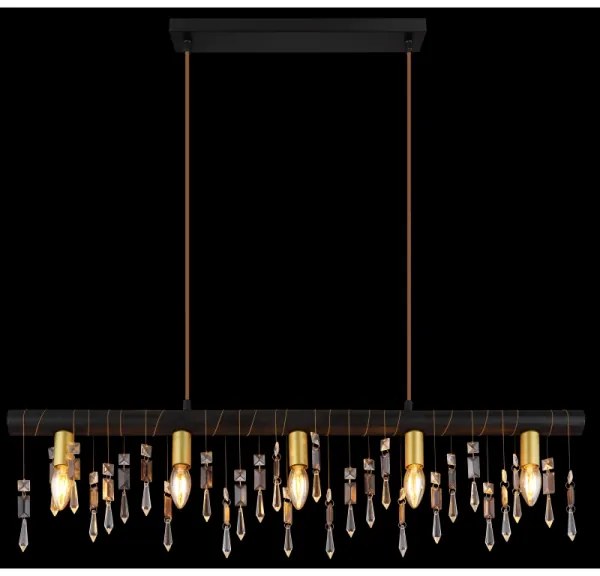 Globo 15532-5HB - KIRA függőlámpa kábellel 5xE14/40W/230V fekete