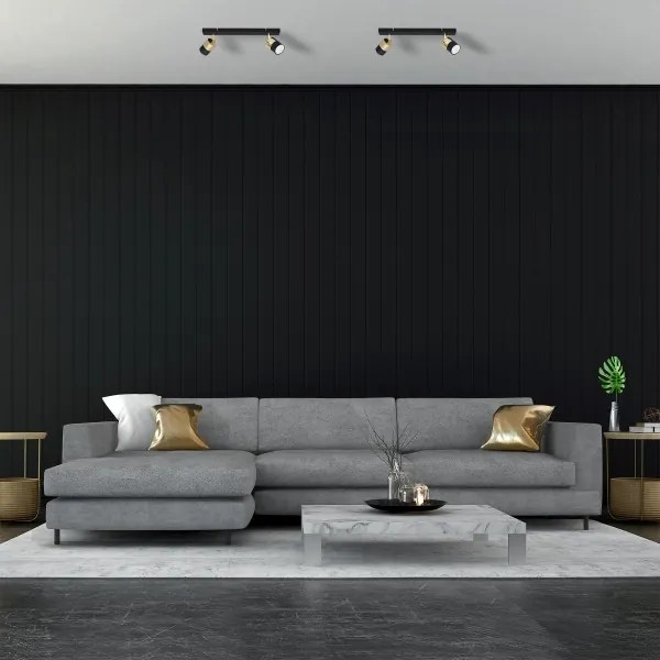 LED Spotlámpa TUBSSON 2xGU10/4,8W/230V fekete/arany