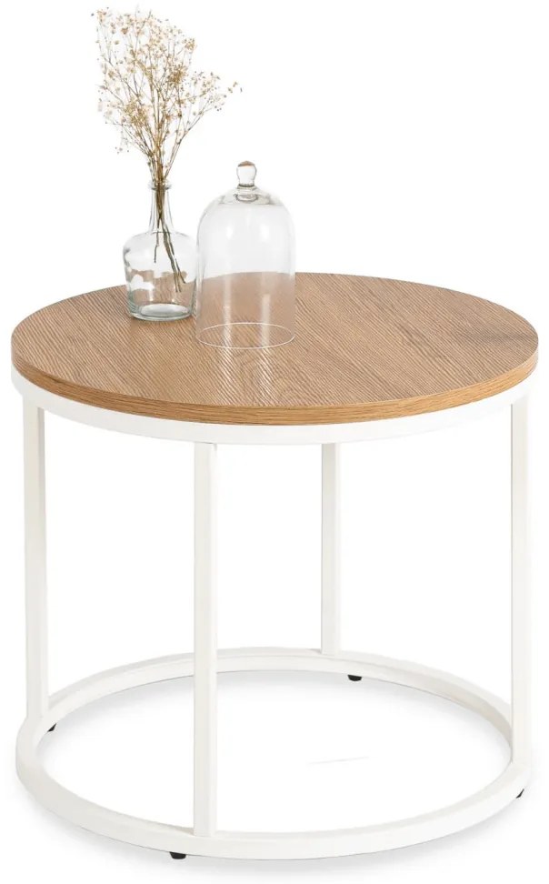 Dohányzóasztal tölgy/fehér asztal ANN