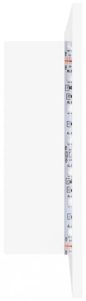 fehér akril LED-es fürdőszobaszekrény tükörrel 80x12x45 cm