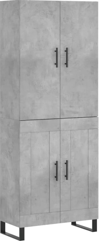 vidaXL betonszürke szerelt fa magasszekrény 69,5 x 34 x 180 cm