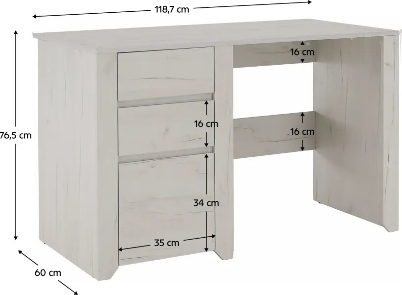 PC asztal typ 80, fehér craft, ANGEL