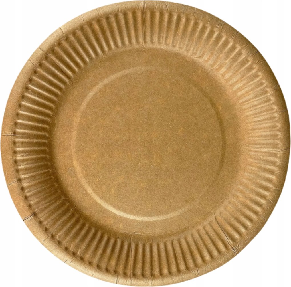 Papírtányér eldobható kerek kraft környezetbarát 18cm ebéd x100