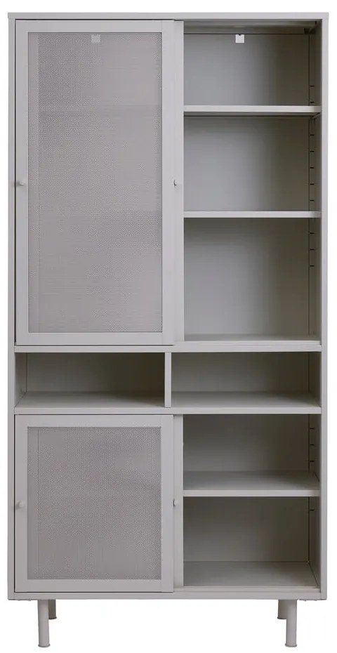 Szürke fém szekrény tolóajtóval 90x180x40 cm Veep – Unique Furniture