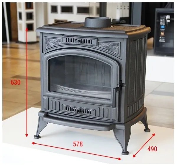 Kratki KOZA/K6/150 - 8 kW öntöttvas kandalló, 150 mm pr.