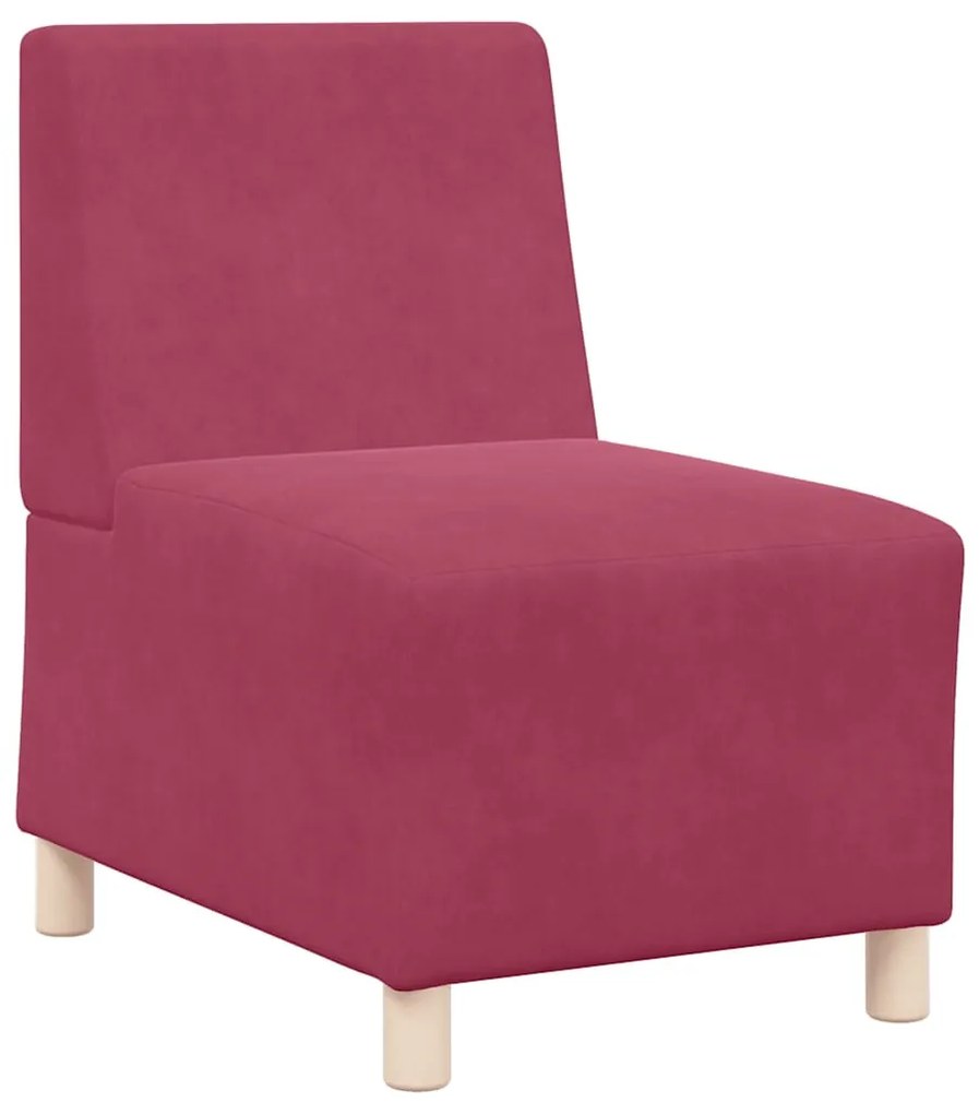 moduláris kanapéegység karfa nélkül bordó színű bársonyból 55 cm