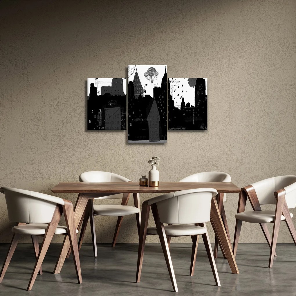 Kép - Város feliratokkal és mintákkal (90x60 cm)