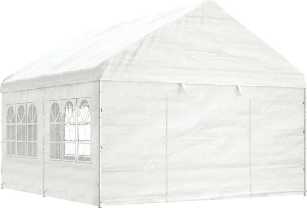 vidaXL fehér polietilén pavilon tetővel 4,46 x 4,08 x 3,22 m