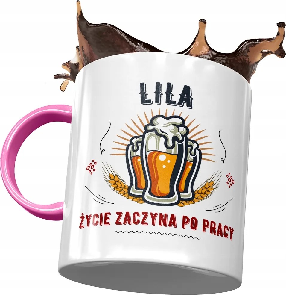 Rózsaszín Bögre Lili Barátnő Feleség Ajándék Nyomtatott Fotóval