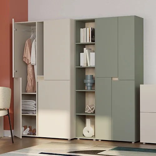 Gardróbszekrény 4 ajtós kivitelben, 60 cm méretben LENS