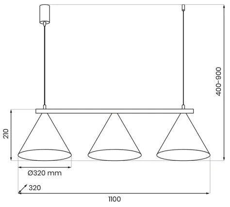 Kábelcsillár CAPITAL 3xGX53/15W/230V kék