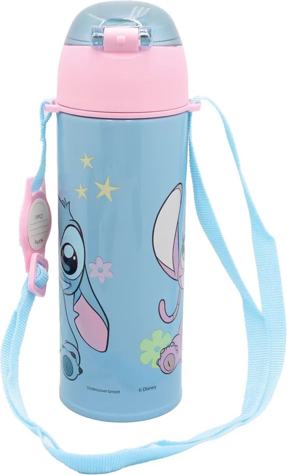 Disney Lilo és Stitch, a csillagkutya Universe alumínium thermo szívószálas kulacs 450 ml