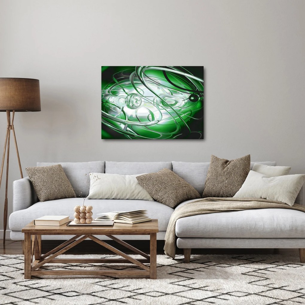 Zöld absztrakt kép (70x50 cm)