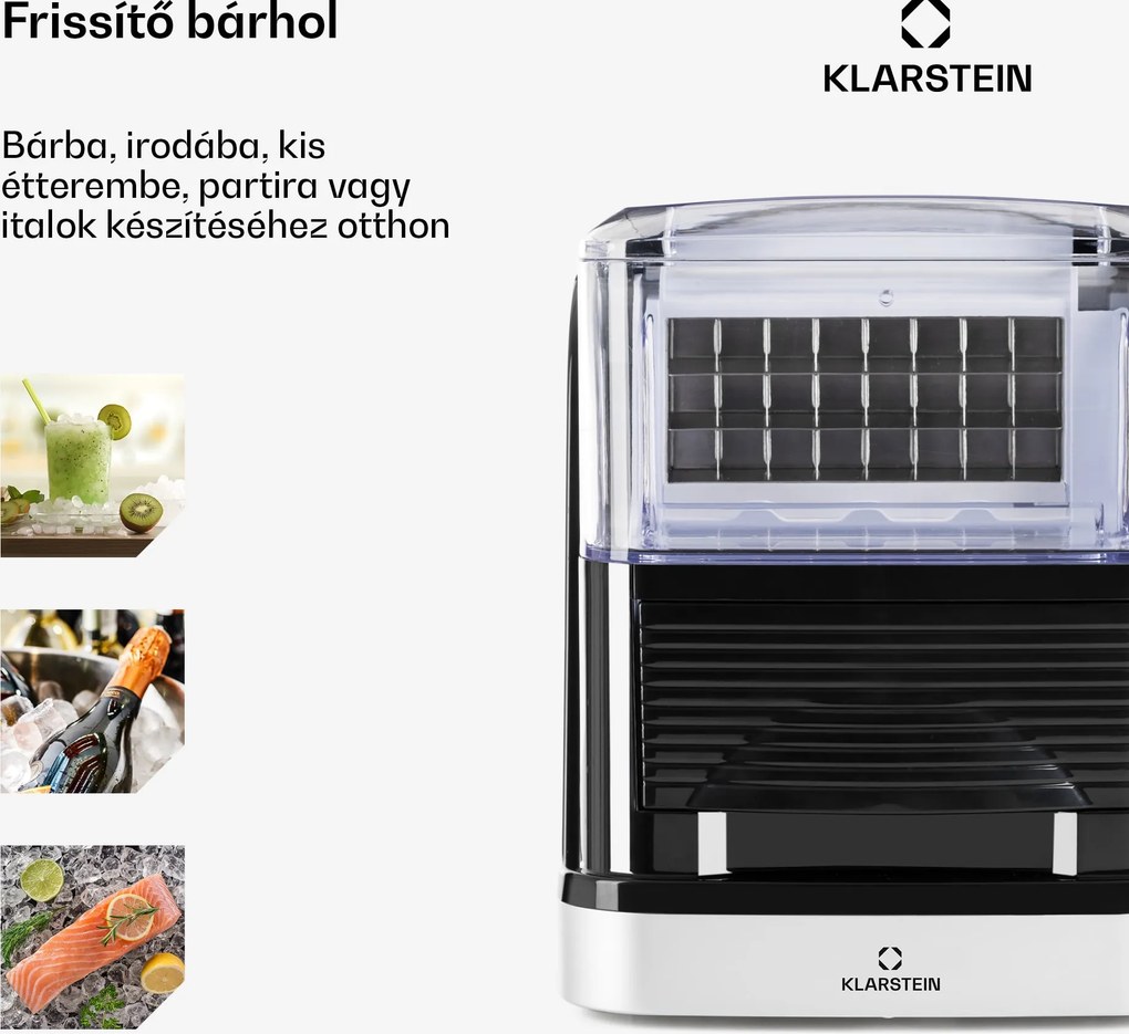 Klarstein Kristall jégkocka készítő, kristályjég 2 méretben, 2,5 l víztartály