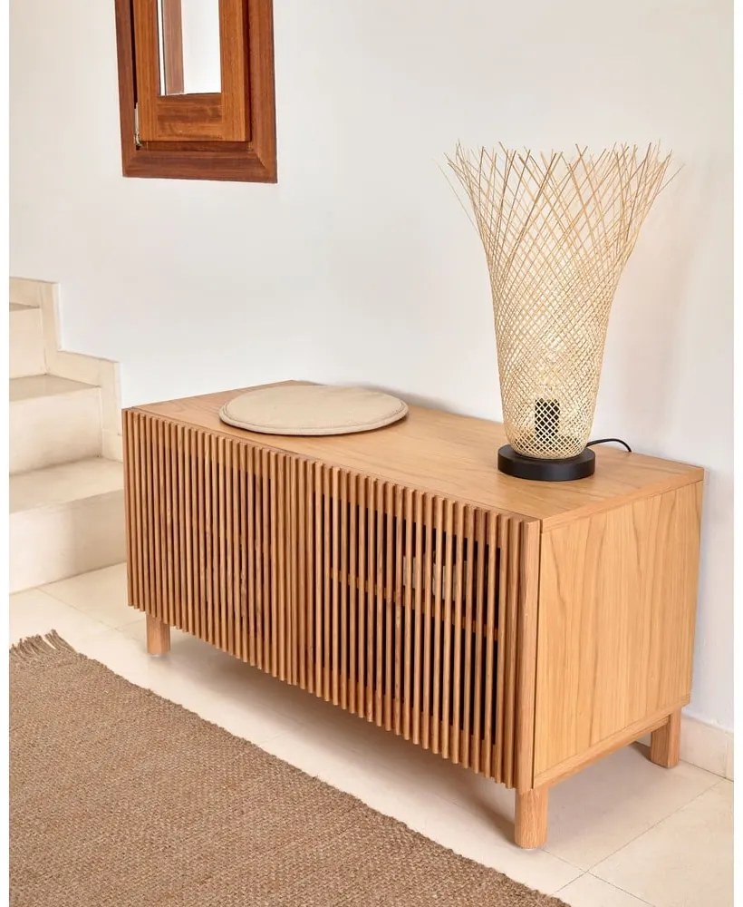 Natúr színű ülőkés cipőtartó tölgyfa dekorral Beyla – Kave Home