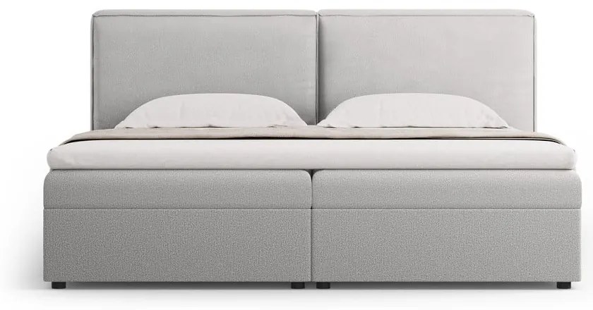 Világosszürke ágyneműtartós boxspring ágy 160x200 cm Arendal – Cosmopolitan Design
