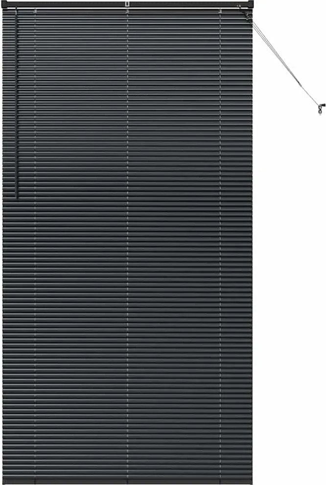 vidaXL Zsalugáter Redőnyök Fekete 220 x 115 cm Alumínium