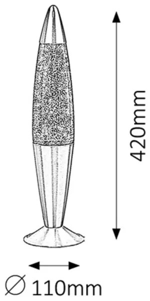 Rabalux 4115 - Lávalámpa GLITTER 1xE14/25W/230V